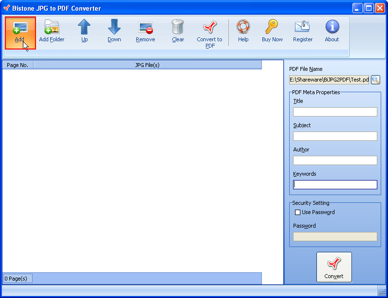 Add A JPG File to Converter List